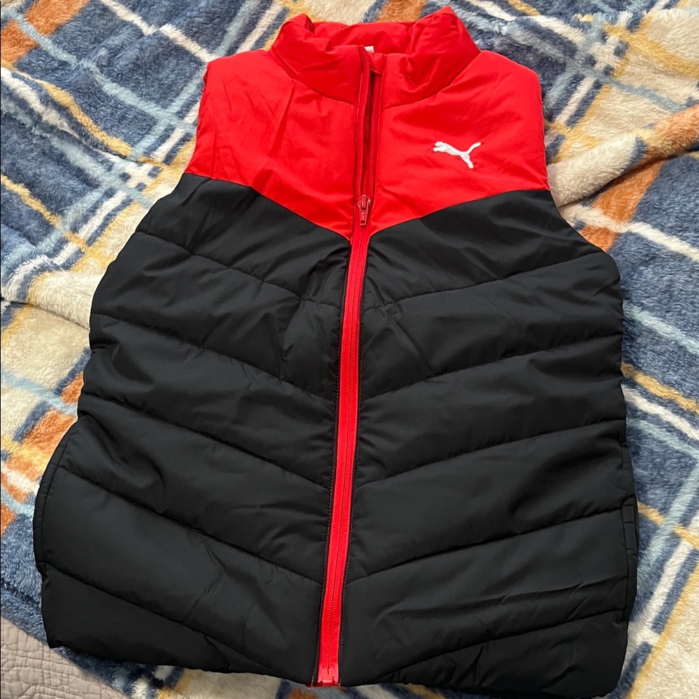 Puma Black and Red Puffer Vest